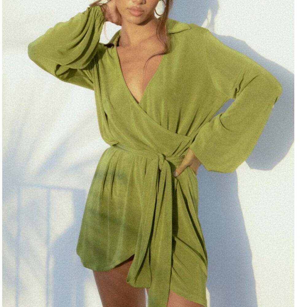Princess Polly Green Party Time Mini Dress